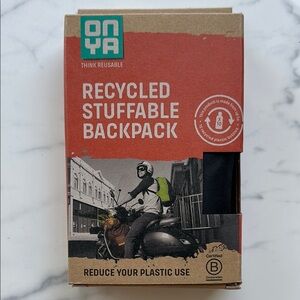 Recycled Stuffable Backpack bulk/blue with sea turtle